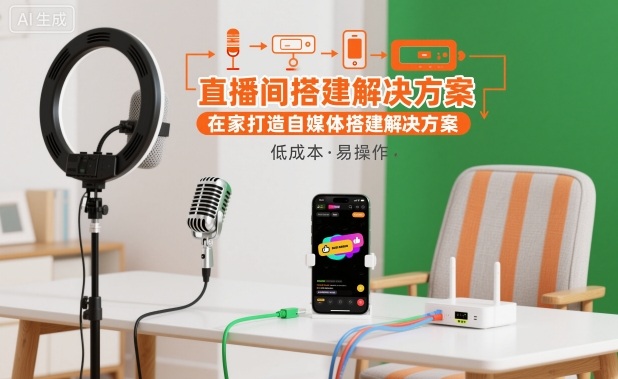 直播间搭建解决方案,在家打造自媒体搭建解决方案-领学通
