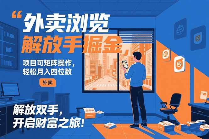 （15440期）外卖浏览掘金项目 可矩阵操作 轻松日入500+-领学通