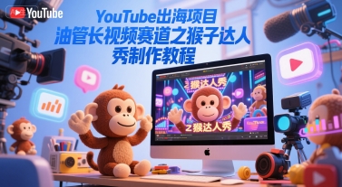 YouTube出海项目，油管长视频赛道之猴子达人秀制作教程-领学通