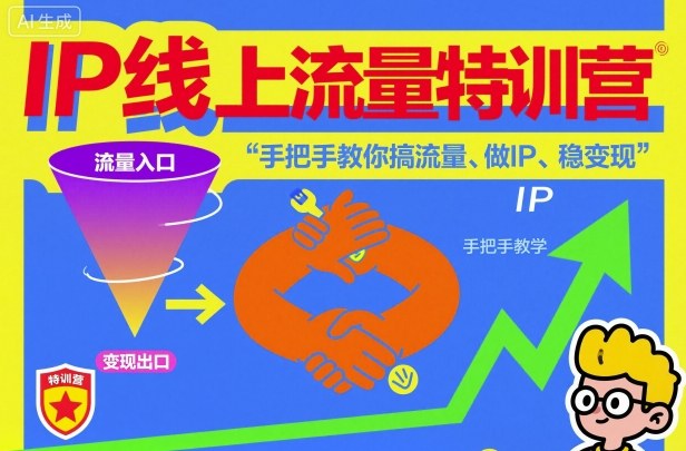 IP线上流量特训营,手把手教你搞流量、做IP、稳变现-领学通