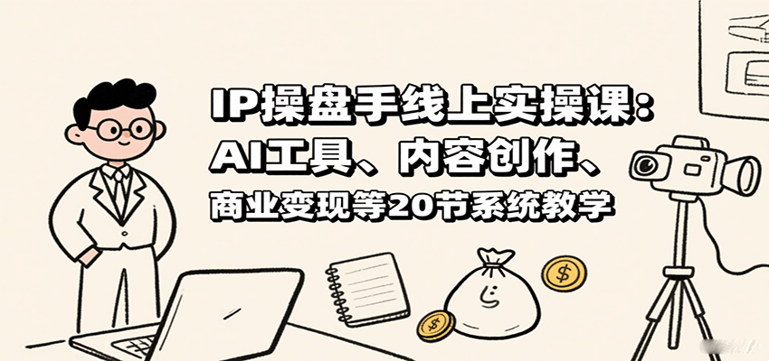 IP操盘手线上实操课：AI工具、内容创作、商业变现等20节系统教学-领学通