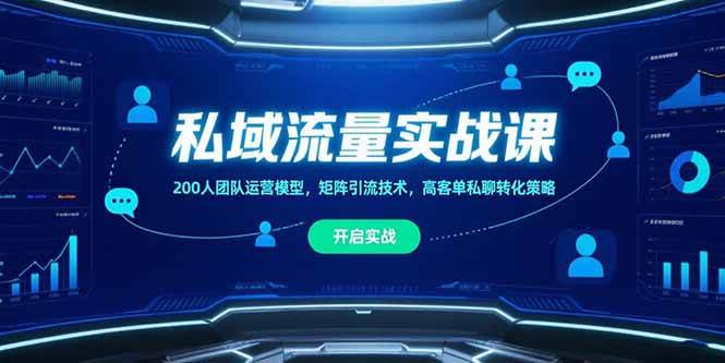 （15403期）私域流量实战课，200人团队运营模型，矩阵引流技术，高客单私聊转化策略-领学通