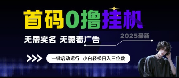 首码0撸挂G项目，无需实名无需看广告 一键启动运行，小白轻松日入三位数【揭秘】-领学通