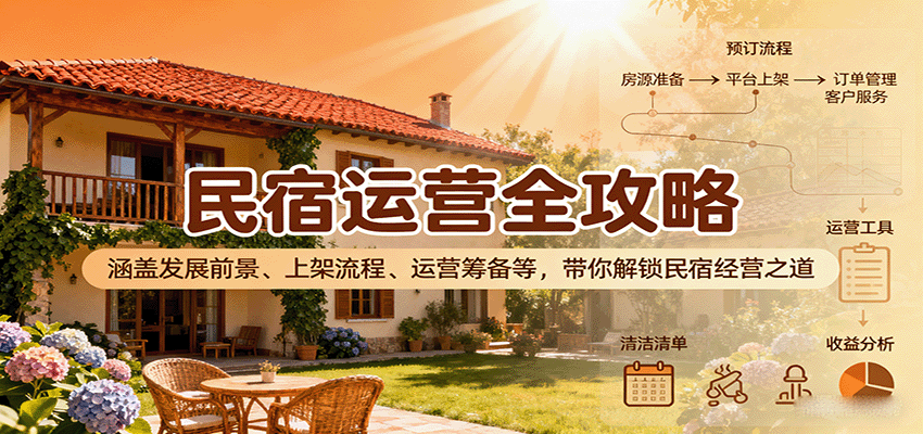 民宿运营全攻略：涵盖发展前景、上架流程、运营筹备等，带你解锁民宿经营之道-领学通