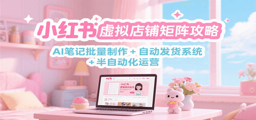 小红书虚拟店铺矩阵攻略：AI笔记批量制作 + 自动发货系统 + 半自动化运营-领学通