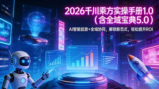 （17625期）2026 千川乘方实操手册 1.0（含全域宝典 5.0）AI 智能投放+全域协同，解锁新范式，轻松提升ROI-领学通