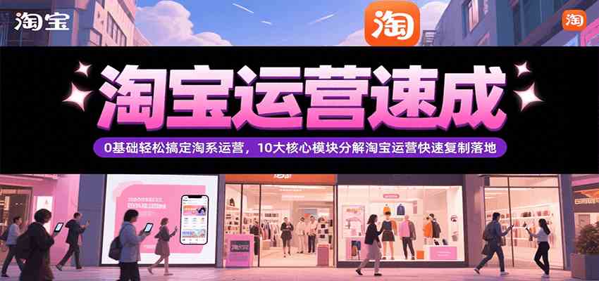 淘宝运营速成，0基础轻松搞定网店运营，10大核心模块分解快速复制落地（更新）-领学通