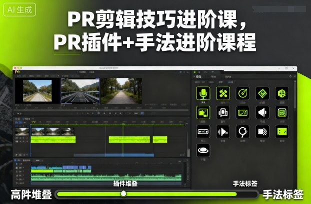 PR剪辑技巧进阶课,PR插件+手法进阶课程-领学通