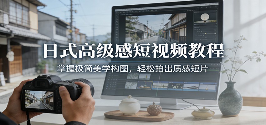 日式高级感短视频教程：掌握极简美学构图，轻松拍出质感短片-领学通