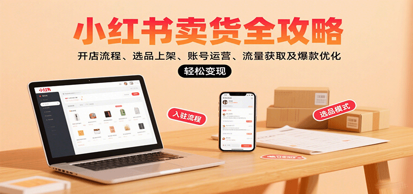 小红书卖货全攻略：开店流程、选品上架、账号运营、流量获取及爆款优化，轻松变现-领学通