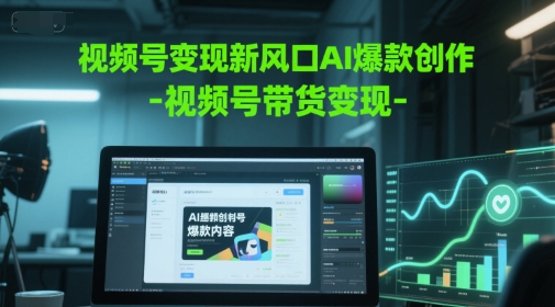 视频号变现新风口AI爆款创作-视频号带货变现-领学通