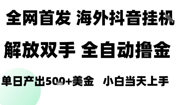 海外抖音无人直播，单日产出1.5k+，长期稳定，新手可玩，无脑操作【揭秘】-领学通