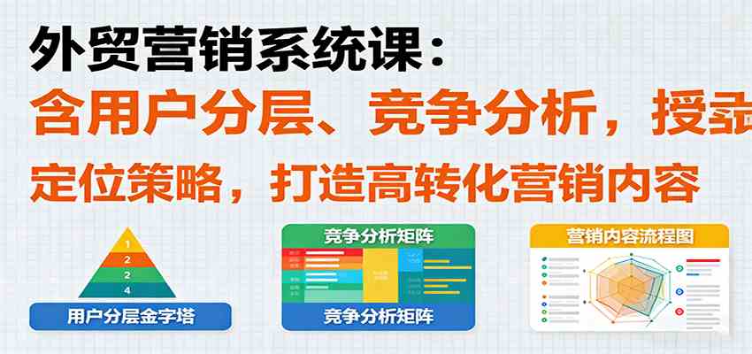 外贸营销系统课:含用户分层、竞争分析,授卖品、定位策略,打造高转化营销内容-领学通