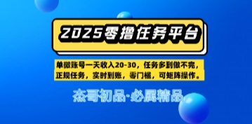 【零撸任务平台第二期】单账号一天收入20，任务多到做不完，实时到账，零门槛，可矩阵操作-领学通