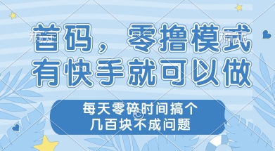 首码零撸项目，有快手就可以做，每天业务时间搞个几张不是问题【揭秘】-领学通