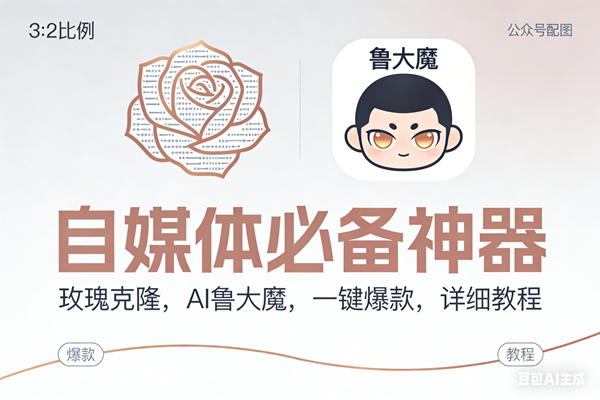 (17170期)玫瑰克隆神器,ai鲁大魔,自媒体必备工具,一键爆款神器,详细教程。-领学通