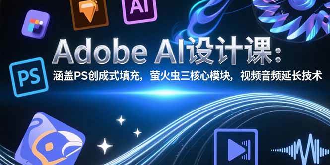 （15469期）Adobe AI设计课：涵盖PS创成式填充，萤火虫三核心模块，视频音频延长技术-领学通