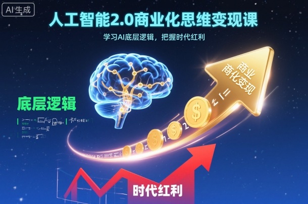 人工智能2.0商业化思维变现课,学习AI底层逻辑,把握时代红利-领学通