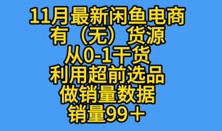 K总部落《11月最新闲鱼有无货源从0-1干货版打造销量店铺数据》-领学通