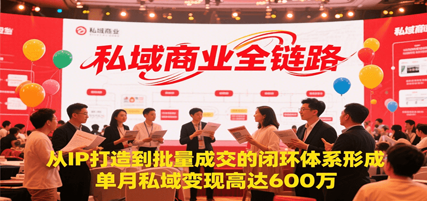 私域商业全链路，从IP打造到批量成交的闭环体系形成，单月私域变现600万-领学通