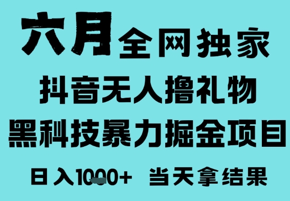25年6月高爆抖音无人直播最新撸音浪掘金项目，门槛低小白可做，无脑日入1k，可矩阵放大【揭秘】-领学通