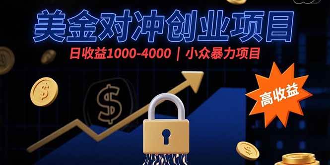 （15642期）美金对冲创业项目，日收益1000-4000，小众暴力项目-领学通
