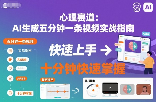 心理赛道:AI生成五分钟一条视频实战指南,十分钟快速掌握-领学通