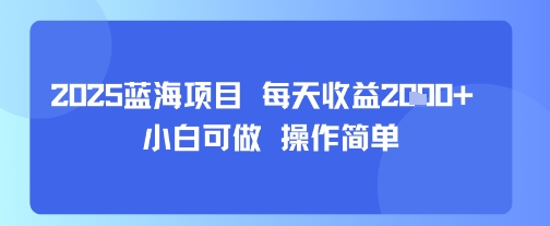2025蓝海项目 每天收益多张 小白可做 操作简单-领学通