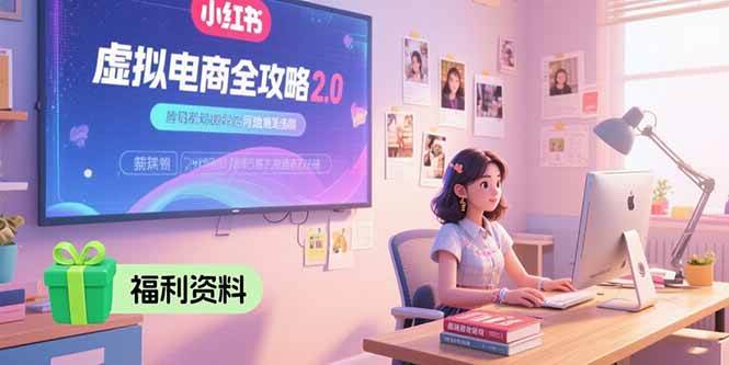 （15387期）虚拟电商全攻略2.0，开店选品实操流程，账号定位、货源发布、笔记发布技巧-领学通