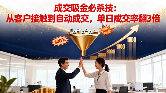 (16432期)吸金成交营销必杀技:从客户接触到自动成交,单日成交率翻3倍-领学通