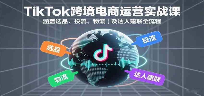 TikTok跨境电商运营实战课：涵盖选品、投流、物流及达人建联全流程-领学通
