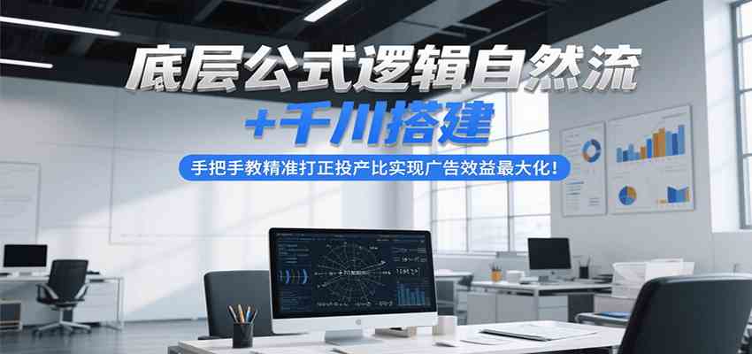 底层公式逻辑自然流+千川搭建，手把手教精准打正投产比实现广告效益最大化！-领学通