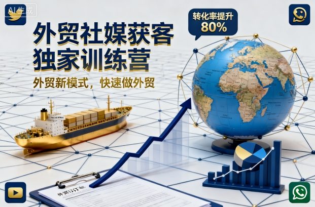 外贸社媒获客独家训练营，外贸新模式，快速做外贸（更新26年3月）-领学通