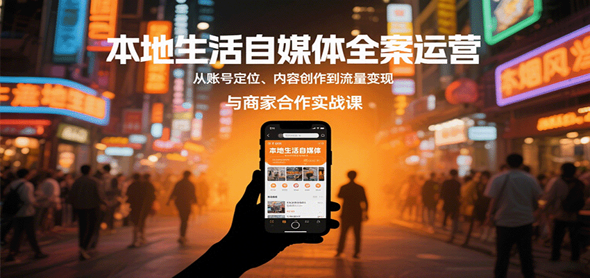 本地生活自媒体全案运营，从账号定位、内容创作到流量变现与商家合作实战课-领学通