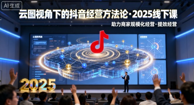 云图视角下的抖音经营方法论，2025线下课，助力商家规模化经营，提效经营（录音+字幕）-领学通