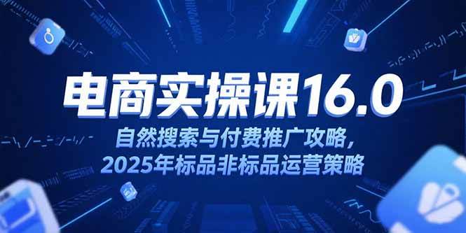 （15262期）淘宝电商运营课16.0，自然搜索与付费推广攻略，2025年标品非标品运营策略-领学通