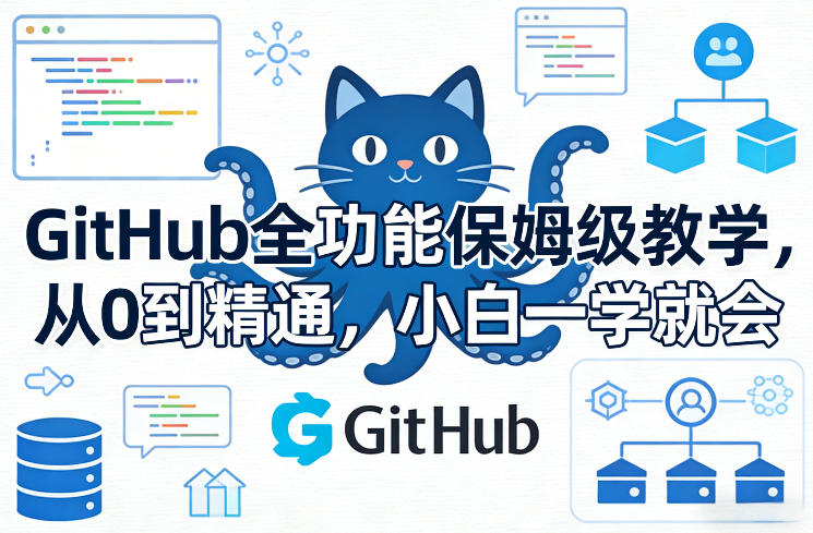 GitHub全功能保姆级教学，从0到精通，小白一学就会-领学通