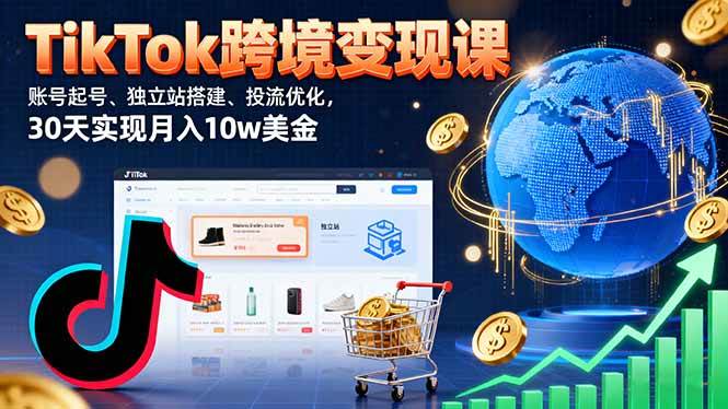 （16034期）TikTok跨境变现课：账号起号、独立站搭建、投流优化，30天实现月入10w美金-领学通