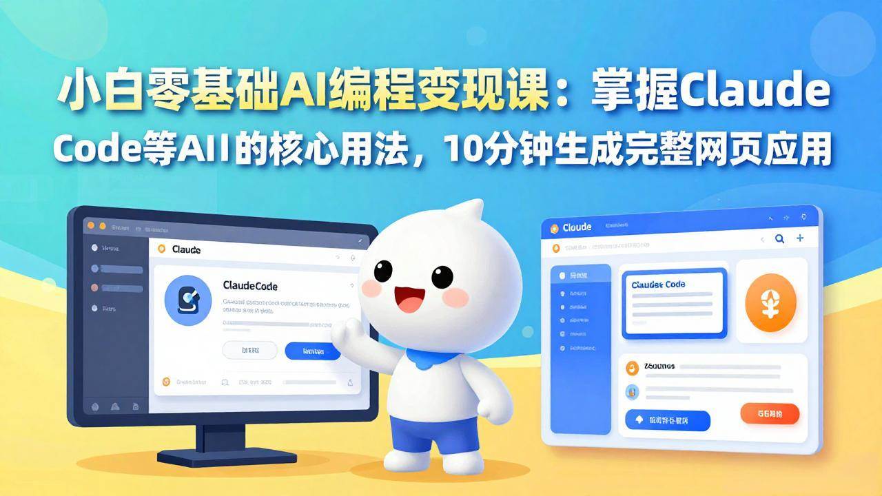 （17562期）小白零基础AI编程变现课：掌握Claude Code等AI工具的核心用法，10分钟生成完整网页应用-领学通