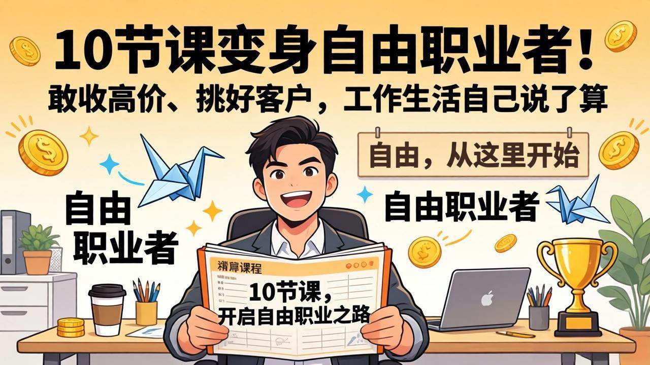（17663期）10 节课变身自由职业者！敢收高价、挑好客户，工作生活自己说了算-领学通