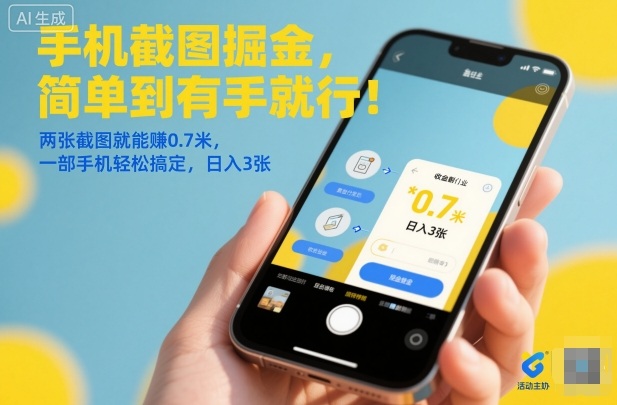 手机截图掘金,简单到有手就行!两张截图就能賺0.7米,一部手机轻松搞定,日入3张【揭秘】-领学通