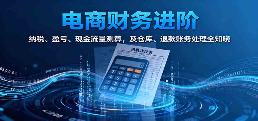 电商财务进阶:纳税、盈亏、现金流量测算,及仓库、退款账务处理全知晓-领学通