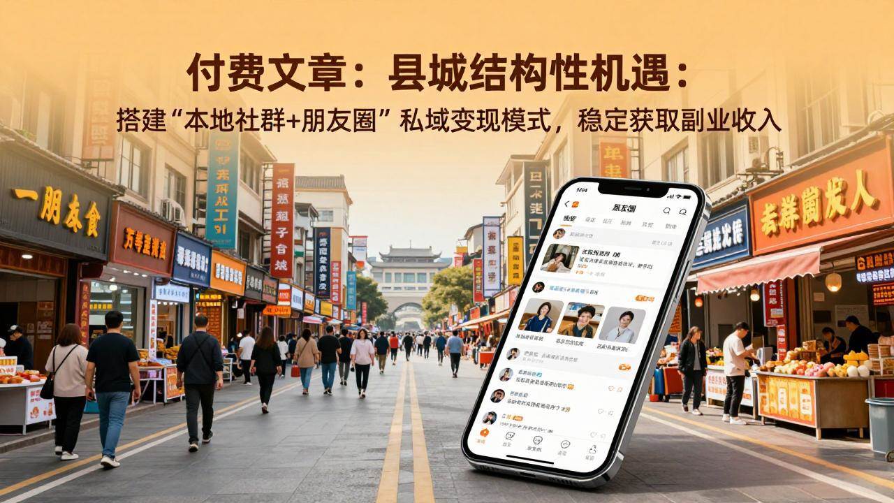 (17518期)付费文章:县城结构性机遇:搭建“本地社群+朋友圈”私域变现模式,稳定获取副业收入-领学通