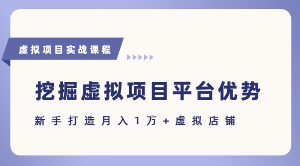 抓住虚拟项目各平台优势，新手轻松月入1W+(给出具体建议)-领学通