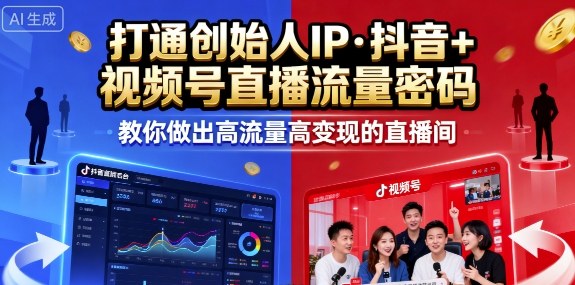 25年直播9-10两期线下课，打通创始人IP，抖音+视频号直播流量密码，教你做出高流量高变现的直播间-领学通