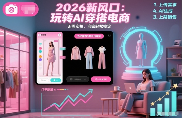 2026新风口：玩转AI穿搭电商，无需实拍，宅家轻松搞定-领学通