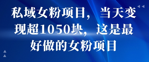 私域女粉项目，当天变现超1k，这是最好做的女粉项目，可放大操作-领学通