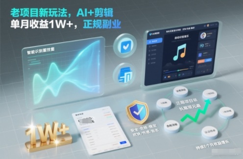 老项目新玩法,AI+剪辑,单月收益1W+,正规副业-领学通