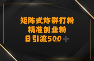 矩阵炸群打粉，日引流500+精准创业粉-领学通
