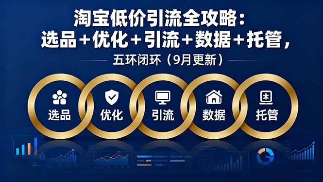 （16009期）淘宝低价引流全攻略：选品＋优化＋引流＋数据＋托管，五环闭环（9月更新）-领学通